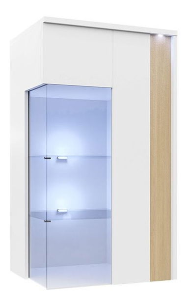 Vitrina Aurelius-AR04 AR14 (bijela + bijela sjajna + prirodna)