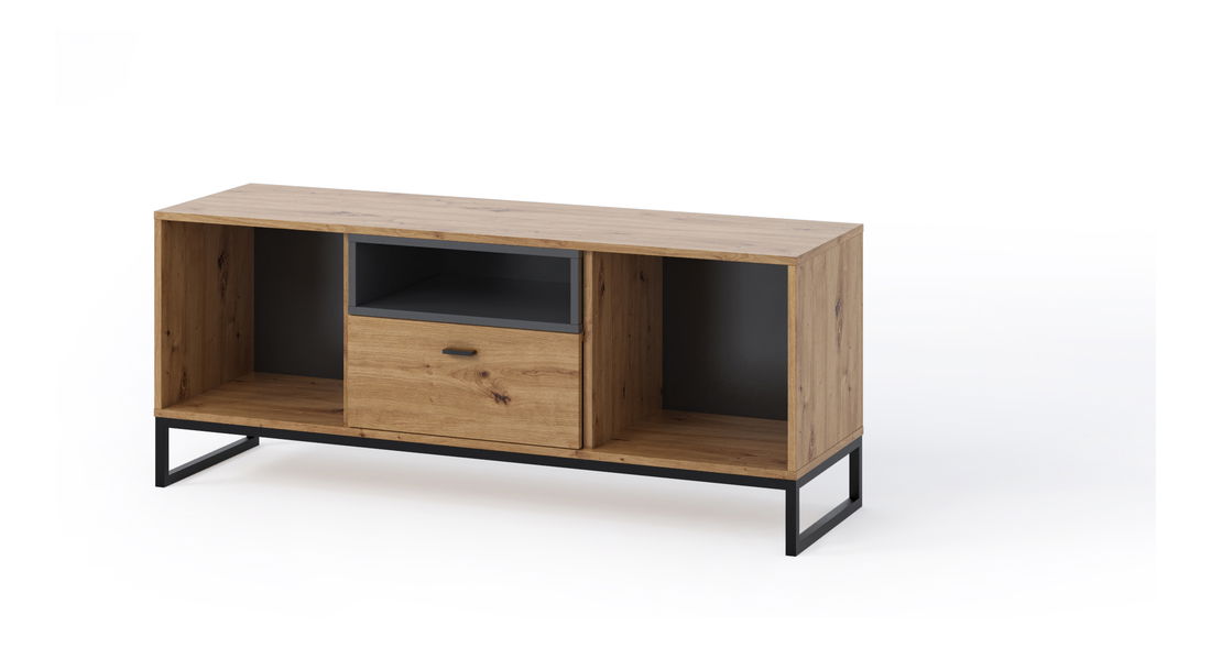 TV asztal Oliver RTV (artisan tölgy + matt fekete)