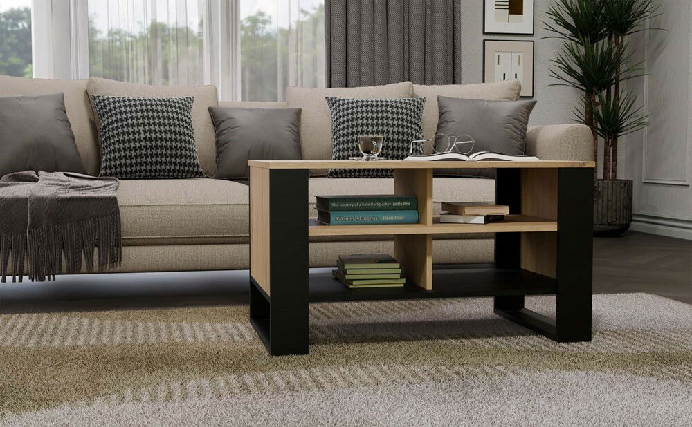 Dohányzóasztal Maduro 4 (artisan tölgy + fekete)