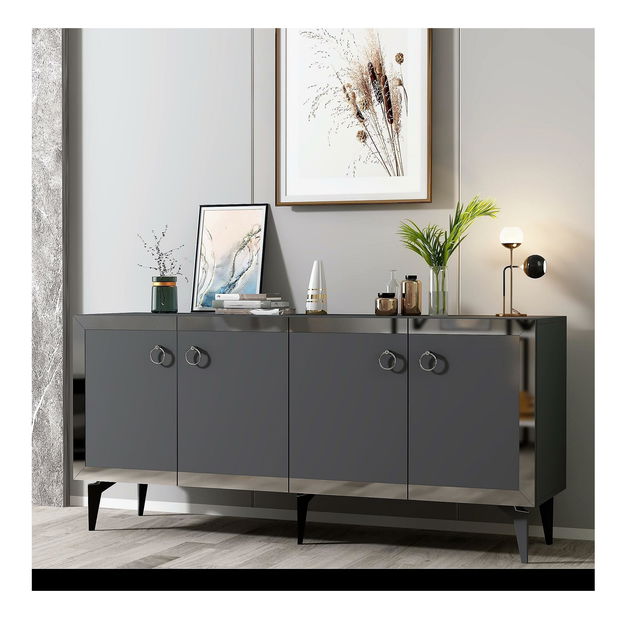 Szekrény Muvuta 1 (antracit + ezüst) 