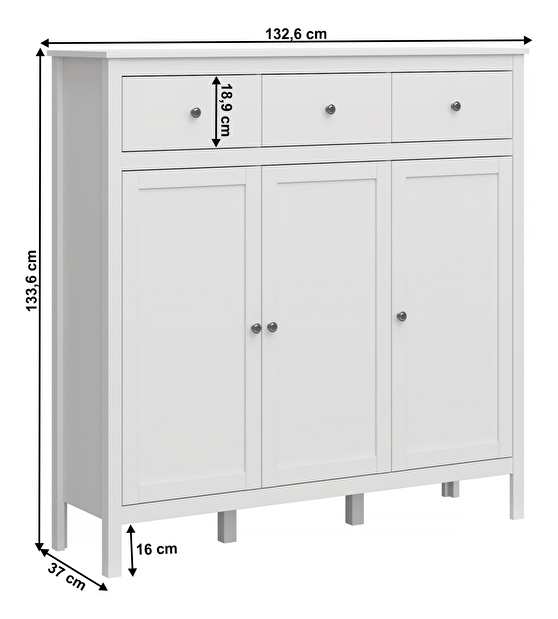 Komoda Otis 3d3s (biela)