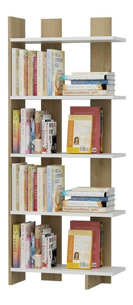 Regál Bulote (biela + dub zafírový) 