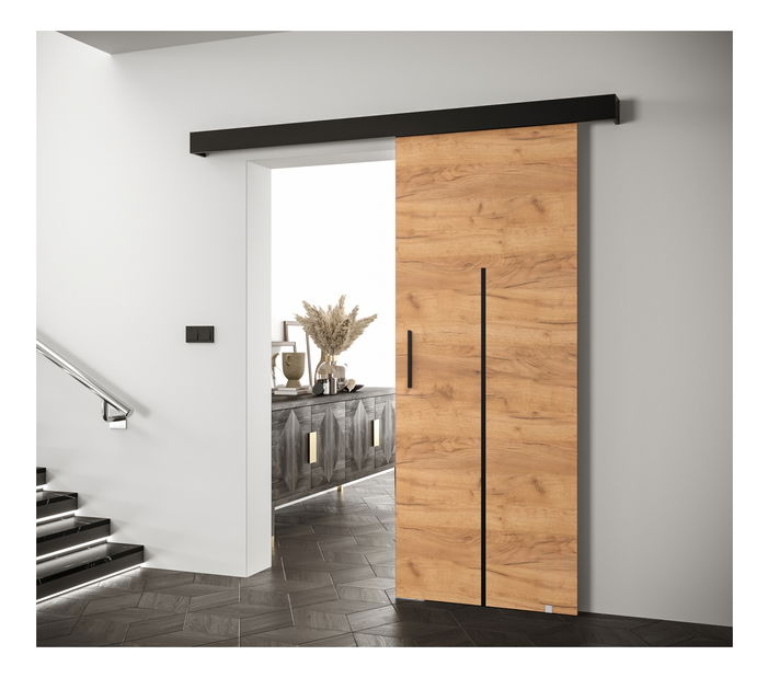 Uși culisante 90 cm Sharlene X (craft auriu + negru mat + negru)