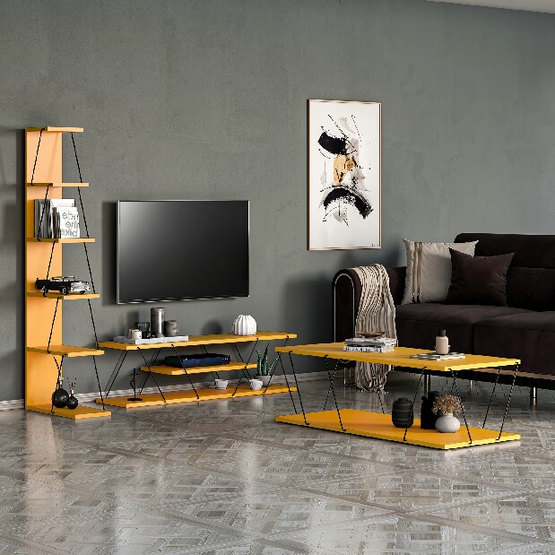 Mobilier living Eleanore (Galben + Negru)