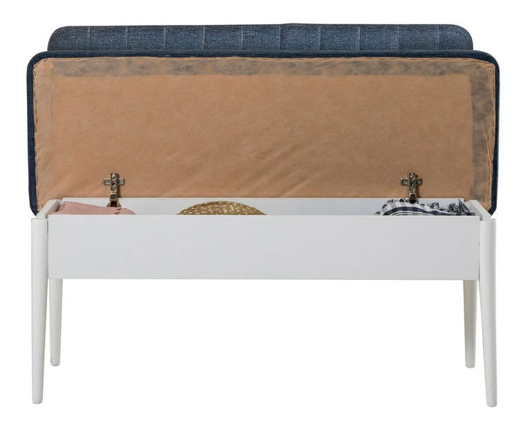 Blagovaonski stol na razvlačenje sa 2 stolice i 2 klupe Vlasta (bijela + tamnoplava)