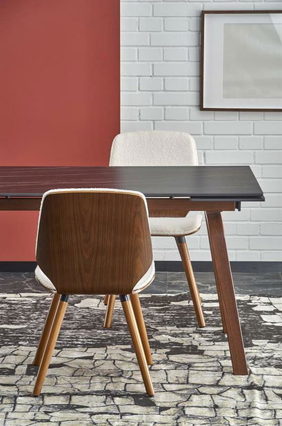 Széthúzható étkezőasztal 160-200 cm Riavey (fekete + cappuccino) (6 8 fő részére)