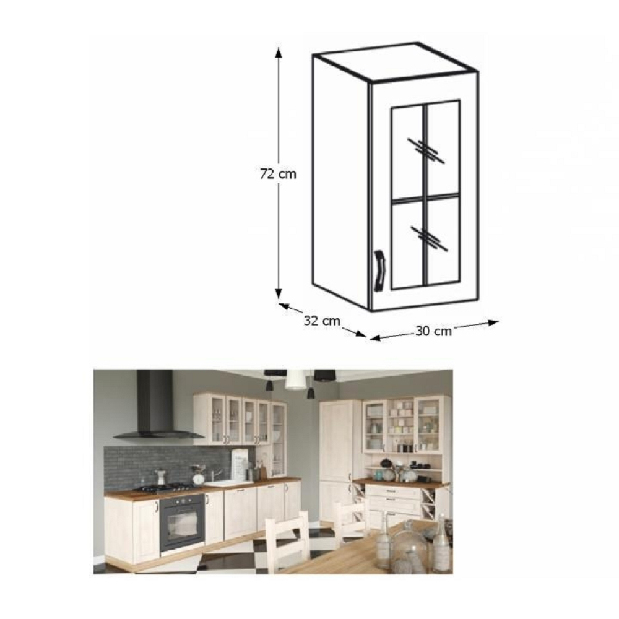 Horná kuchynská skrinka G30SP Regnar