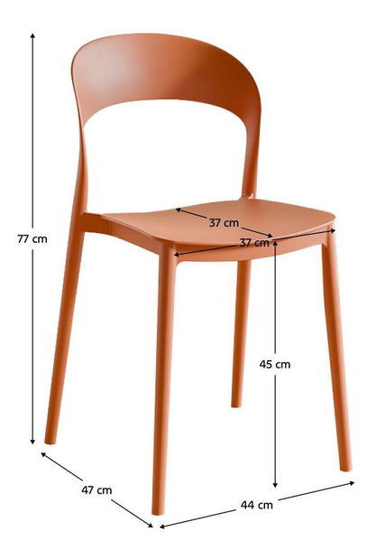 Jedálenská stolička Recibir (oranžová) 