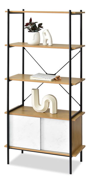 Regál Almasa A3 (biely mramor + čierna)