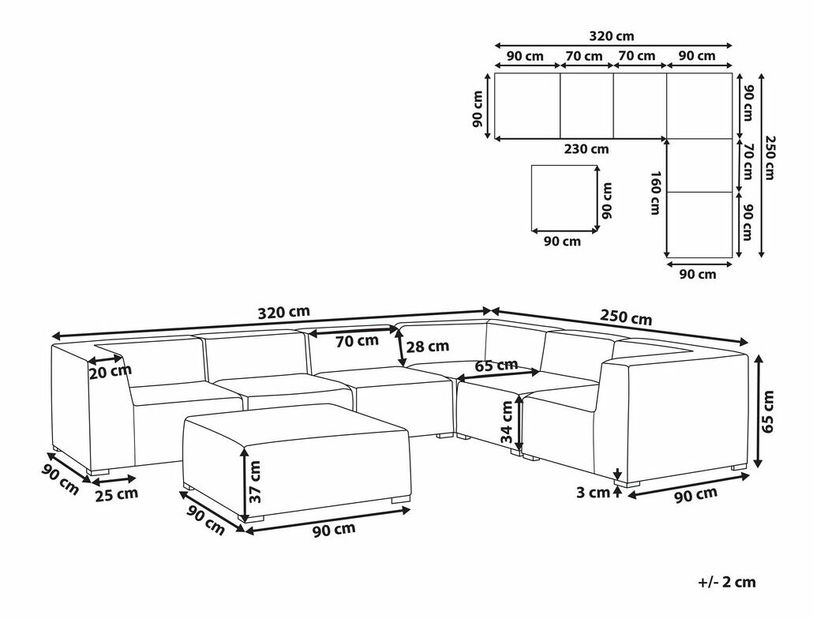 Záhradná sedacia súprava ARRIVE (béžová) (pre 7 osôb)