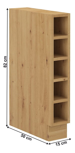 Dolný kuchynský regál Lesana 2 (dub artisan) 15D OTW BB *výpredaj