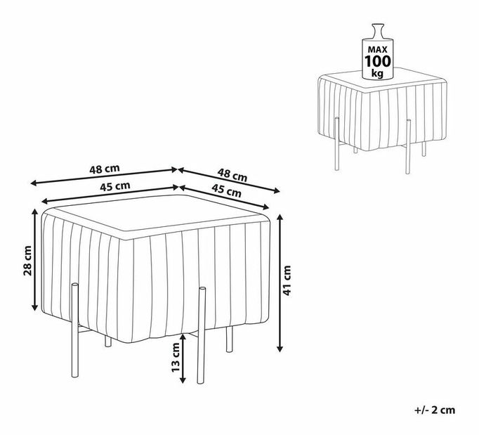 Tabure DATIO (tkanina) (siva)