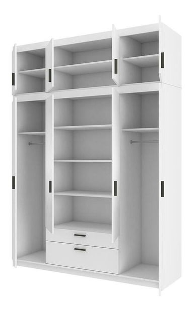 Šatníková skriňa s nadstavcom Milica (dub lefkas) *výpredaj