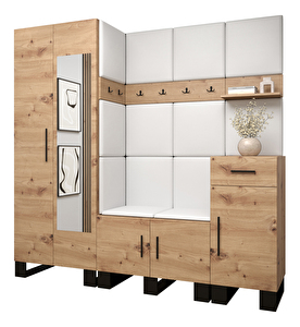 Set mobilier pentru hol Amanda 13 (Stejar artisan + Alb)