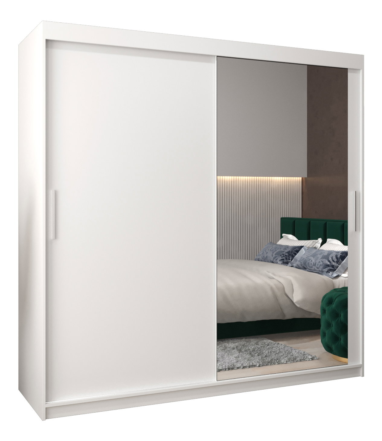 Ruhásszekrény 200 cm Toki 2 (matt fekete + matt fehér)