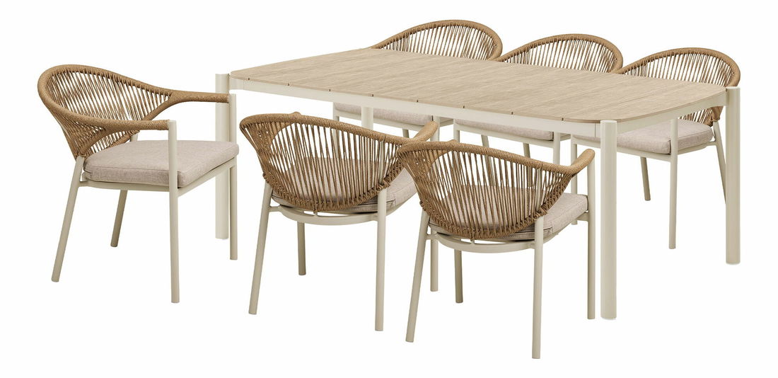 Záhradný set Abelia 6 (piesková + prírodná)