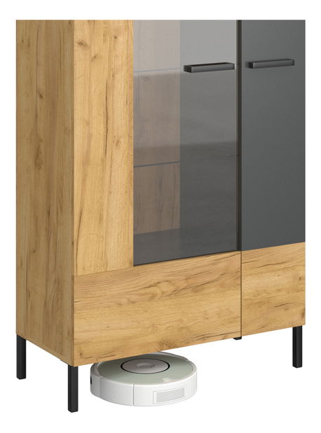 Vitrină Shanna (Stejar craft auriu + antracit)