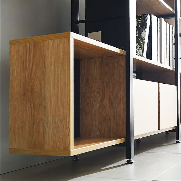 Polcos szekrény Kelama Typ 3 (fekete + akác)