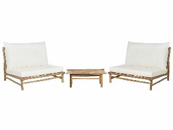 Set mobilier de grădină Theta (lemn deschis + alb) 