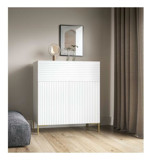 Dulap Lamellito L2 (alb + auriu)