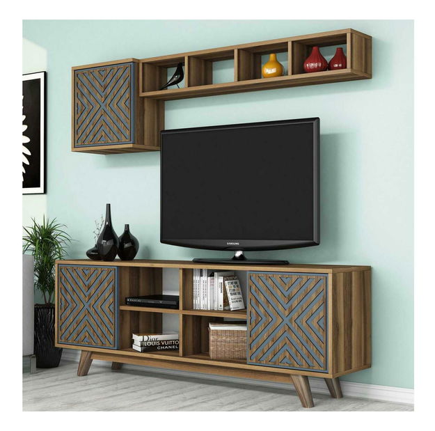 Nappali fal Ivonne (dió + kék)