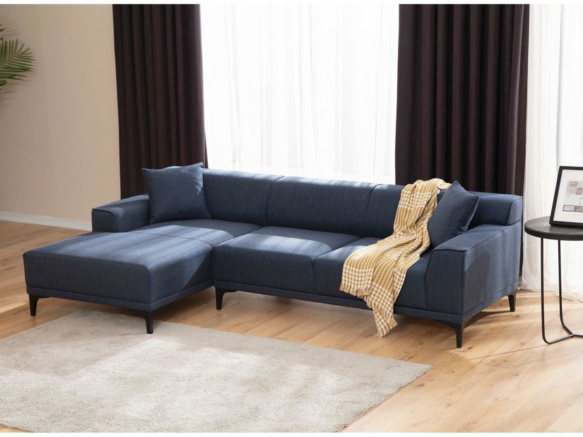 Kutna garnitura Petrafonzo (L) (plava + crna)