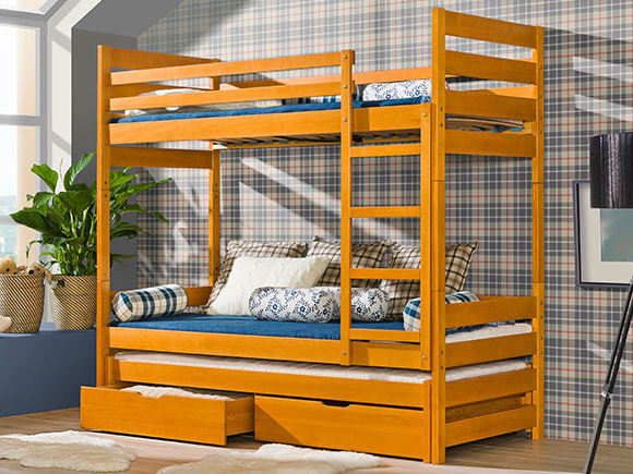 Emeletes ágy 80 cm Furo (ágyrácsokkal és tárhellyel)