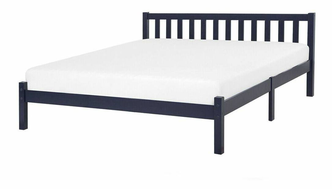 Pat matrimonial 180 cm FLORIS (cu somieră) (albastru)