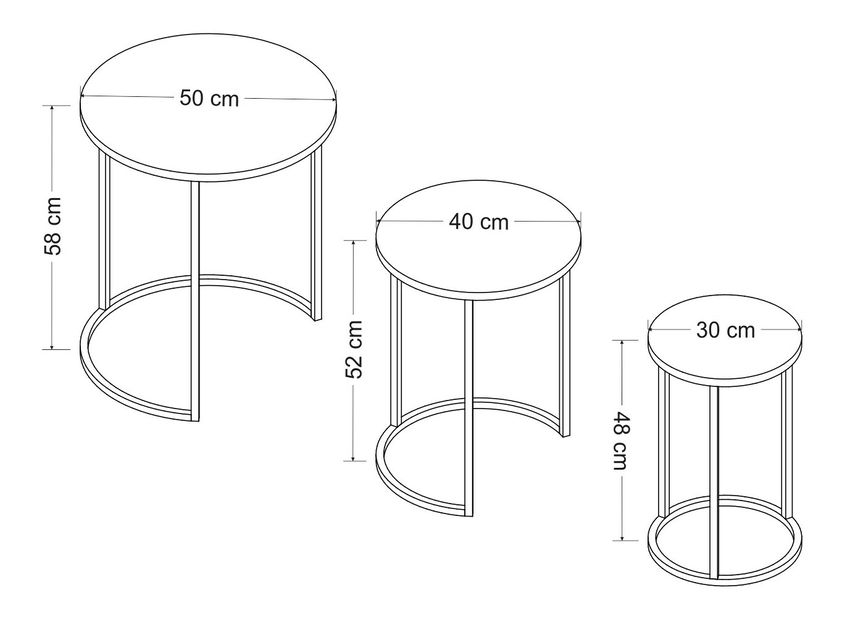 Set măsuțe de cafea Gimme (Negru)