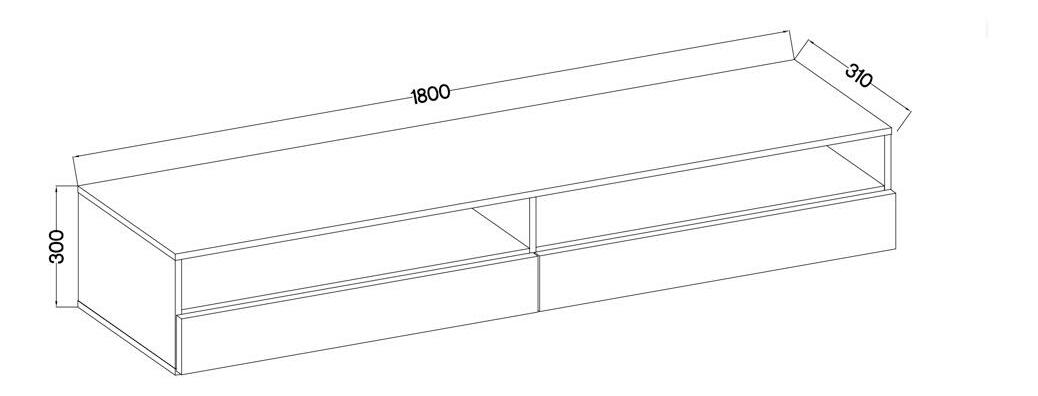 TV ormarić/stolić Redcan 180 (hrast wotan + siva)