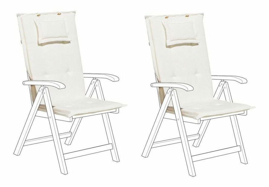 Set 2 buc. perne pentru scaune de grădină TRATORIA (alb)