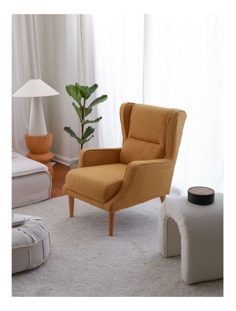 Füles fotel Klamoretta (mustár + fa)