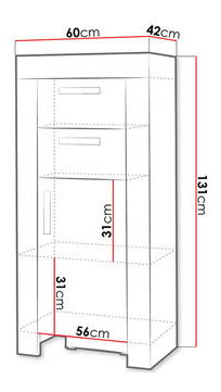 Komoda Cassidy CR8 (hrast sonoma)