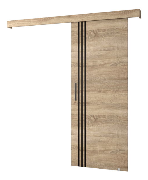 Uși culisante 90 cm Sharlene VI (stejar sonoma + stejar sonoma + negru)