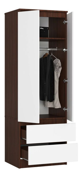 Ruhásszekrény Suman (wenge + fehér)