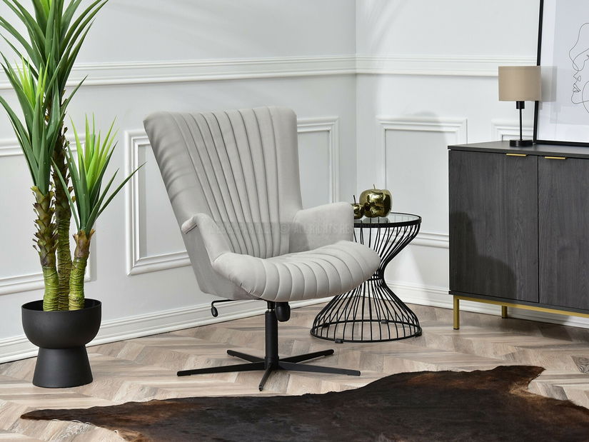 Fotoliu relax Elesenta (gri deschis + negru)