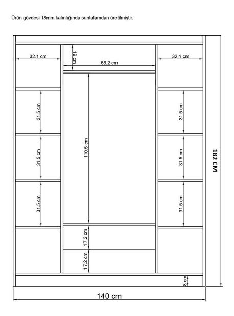 Šatníková skriňa Larissa 004 (biela)