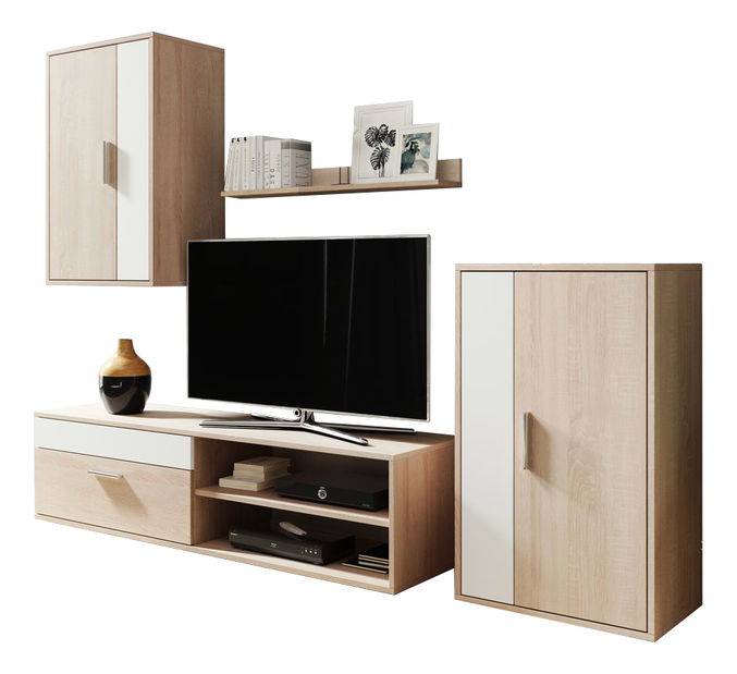 Mobilier living Berna (stejar sonoma + alb)