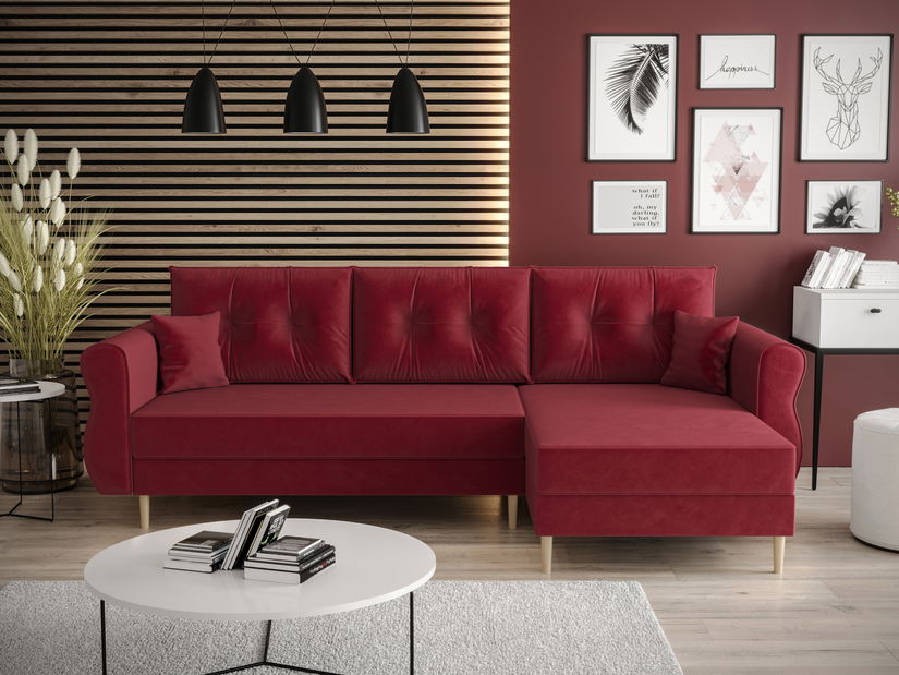Rohová sedacia súprava Arcane L (červená) (P)