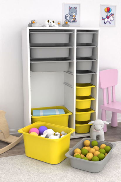 Organizator jucării Dremonka 7 (alb + Gri + galben)