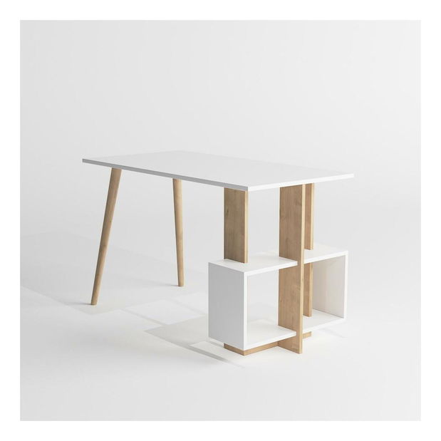 Písací stôl Mavade 6 (dub + biela) 