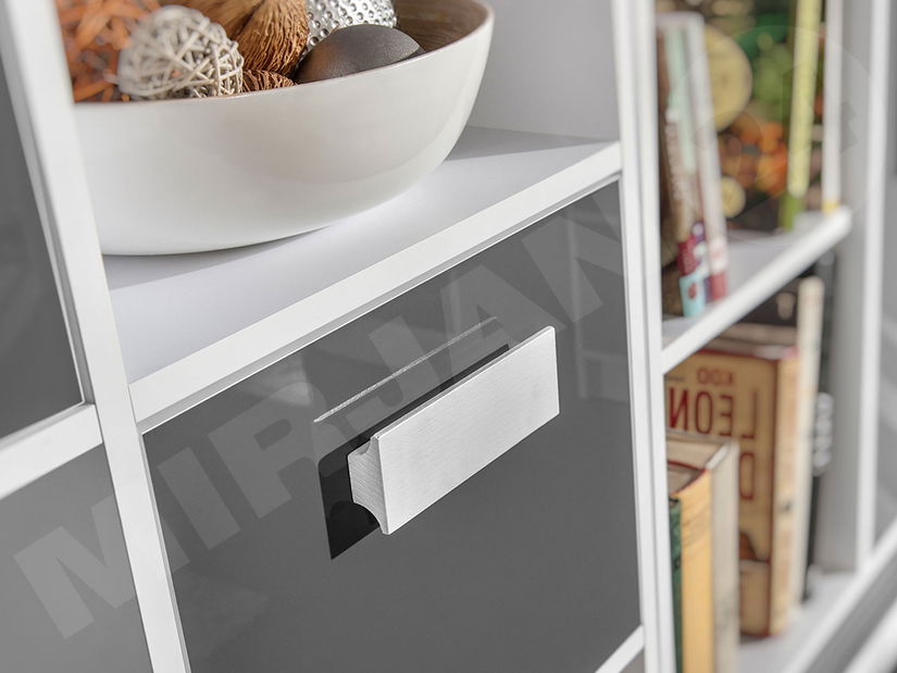 Comodă Rowan RL7 (alb + alb lucios + gri) *resigilat