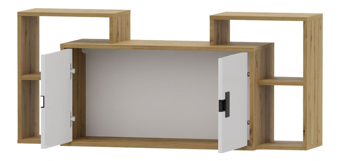 Mobilier cameră studenți Marcel II (stejar artisan + gri lucios)