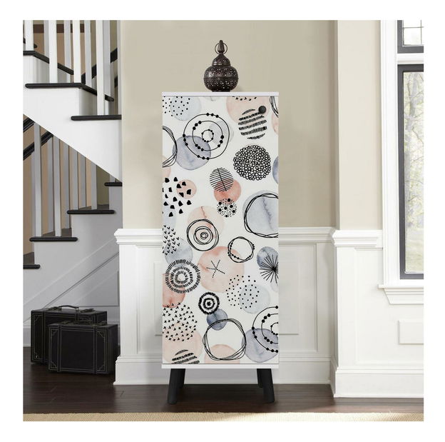 Pantofar Beside 22 (alb + negru)