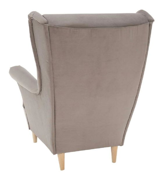 Kreslo ušiak Repetidas (béžovosivá + buk) 