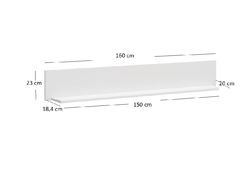 Polica 160 cm Olna (bijela)