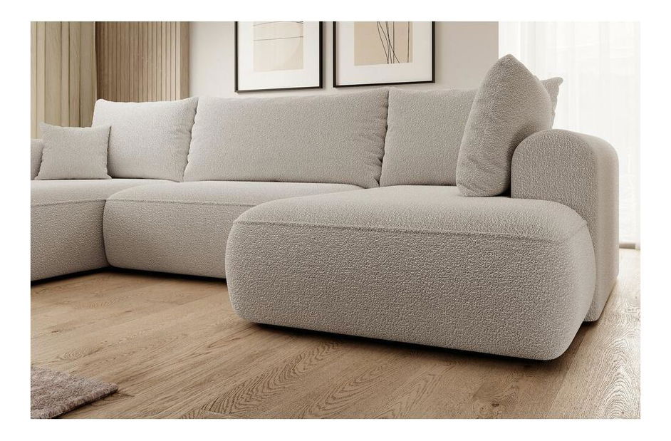 Kutna garnitura u obliku slova U Olivo U (D) (svijetlobež + crna)