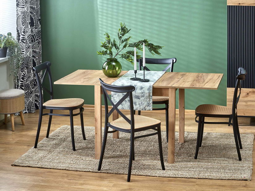 Masă de sufragerie extensibilă 80-160 cm Gampa (stejar craft) (pentru 4 6 persoane)