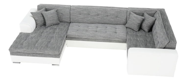 Rohová sedačka U Digorin (sivá + biela) (L)