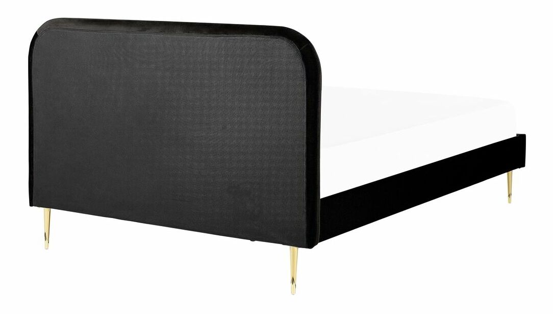 Pat matrimonial 140 cm Faris (negru) (cu somieră)